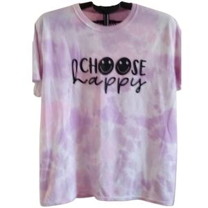 Pink Tie-Dye 'Choose Happy' T-Shirt